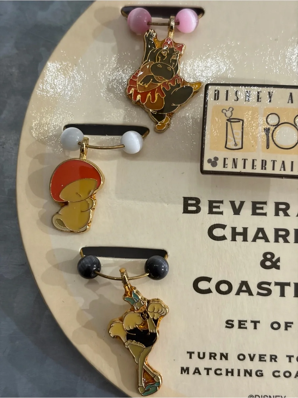 Disney Wine Charms and Coasters Set NIB Fantasia